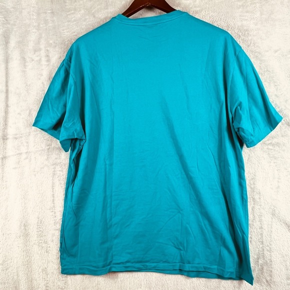 Polo Ralph Lauren Mens XL Crewneck T Shirt Turquoise Cotton Logo Short Sleeves - Picture 6 of 11